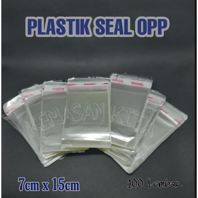 

KANTONG PLASTIK OPP SEAL LEM PEREKAT KEMASAN SOUVENIR KUE 7X15 CM