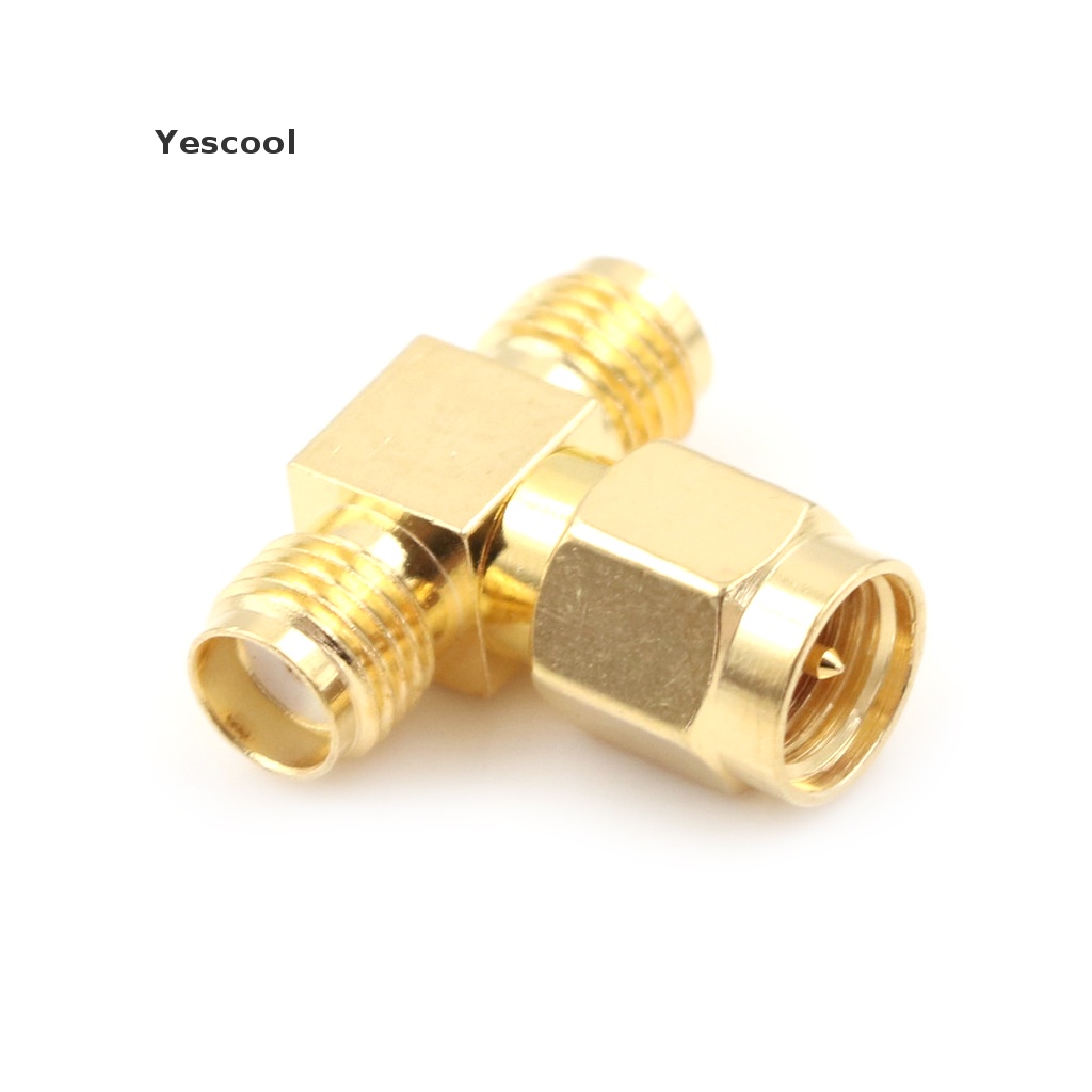 Yescool Adapter Konektor SMA Male Ke 2 Female Tipe T 3 Arah