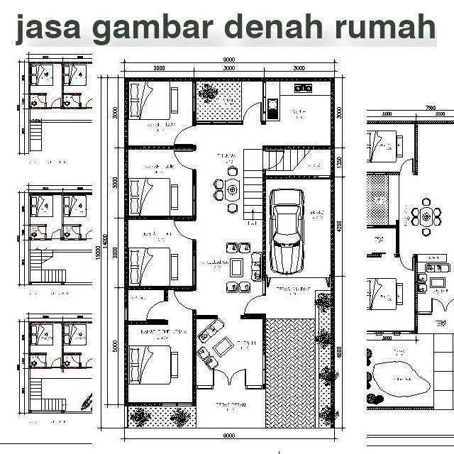SKETSA RUMAH 3 LANTAI BISA REQUEST