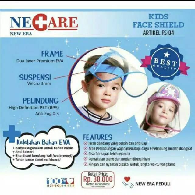 Face shield anak necare new era kids