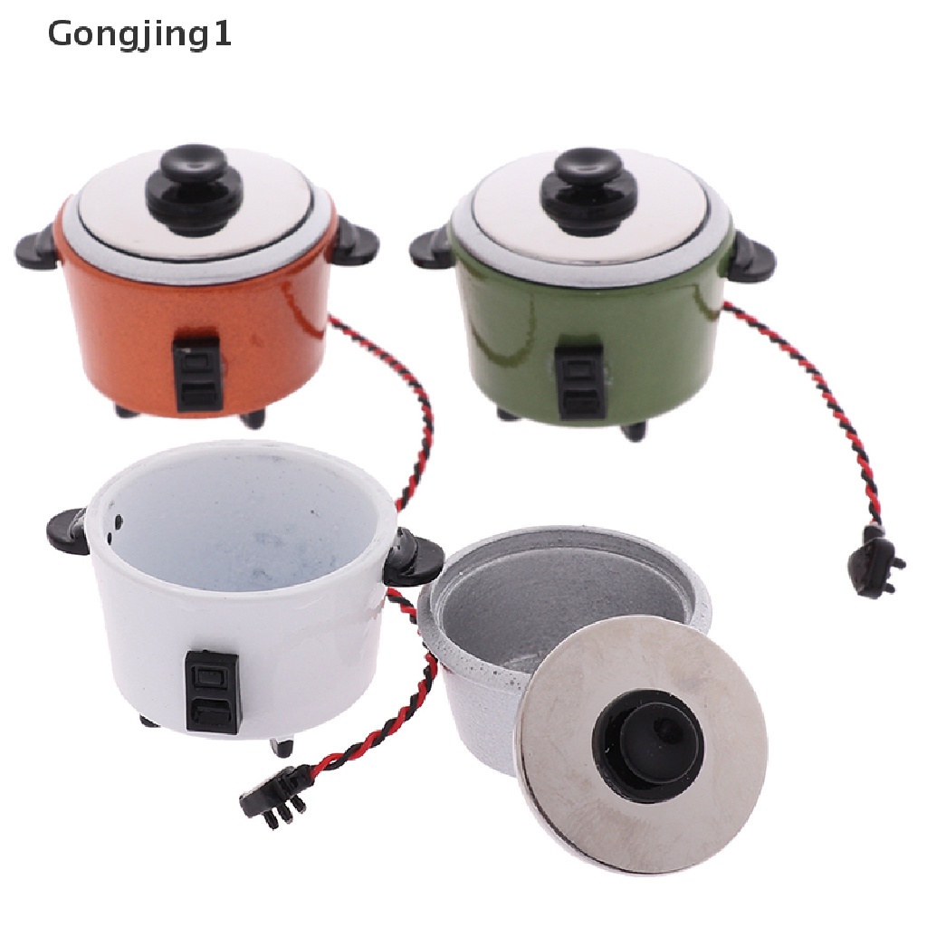 Gongjing1 1Pc Mainan Miniatur Rice Cooker Skala 1: 12 Untuk Dekorasi Rumah Boneka