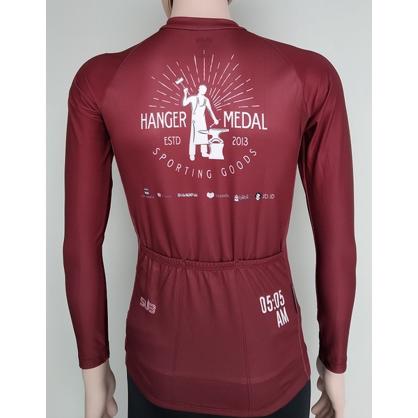 HANGERMEDAL MAROON RED SUB JERSEY SUB JERSEY SEPEDA 05 AM 05AM PANJANG