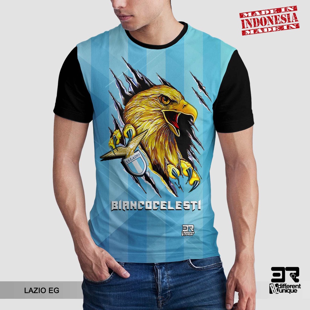 [ COD ] KAOS PRINTING GAMBAR TEAM SEPAKBOLA LAZIO EG - BAJU SEPAK BOLA DISTRO ORIGINAL MOTIF UNIK AT