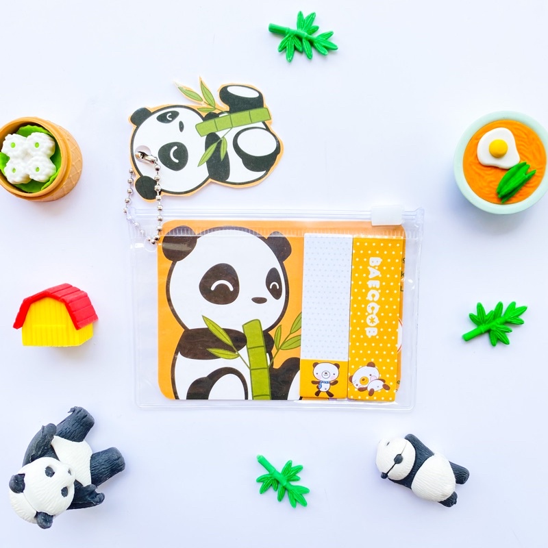 

sticky notes memo pad panda pouch