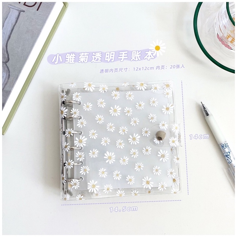 

6 Ring Binder Motif Bunga Bentuk Kotak Kusus KPOP Journal [thehanscorner]