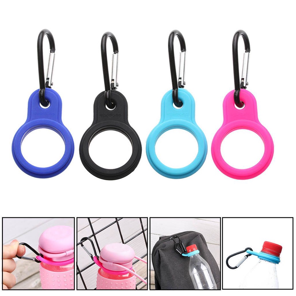 TOP 1PC Hot Outdoor Carabiner Aluminum Water Bottle Holder Sports Kettle Buckle Accessories New Arrival Camping Hiking Tool High Quality Rubber Buckles Hook