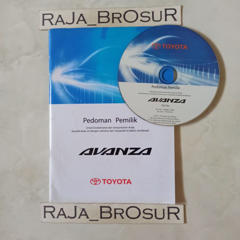 Buku pedoman pemilik + CD VCD Manual Book Toyota Avanza Veloz 2015-2018 ORI Original