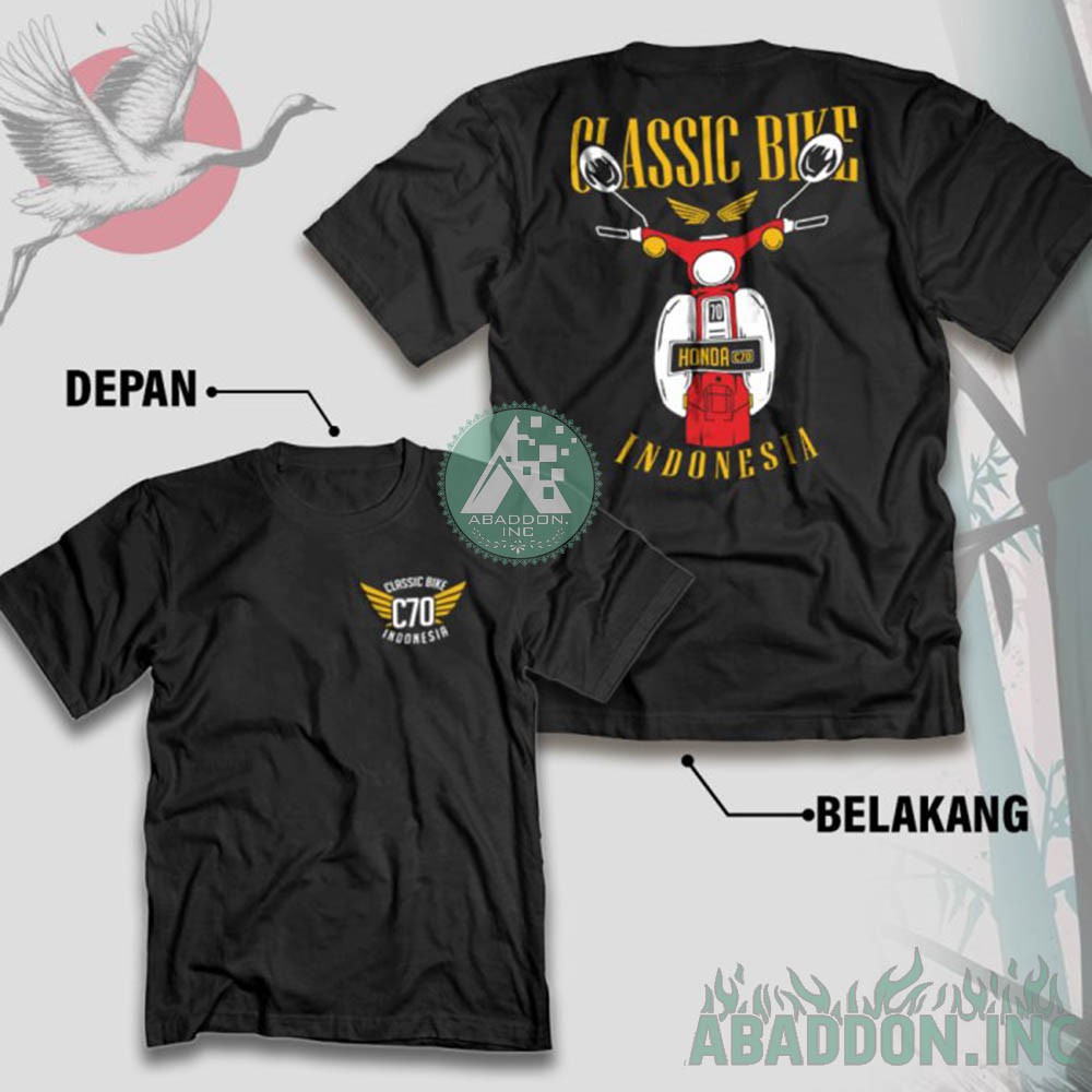 Kaos Honda C70 Classic Bike Indonesia Baju Motor Klasik Tshirt Racing Otomotif Honda Gank - 7656