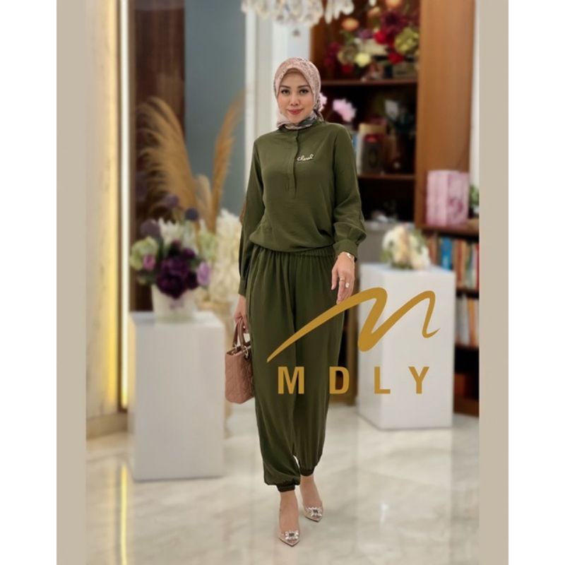 Gamis Stelan wanita terbaru Raven Set By Mdly  3074