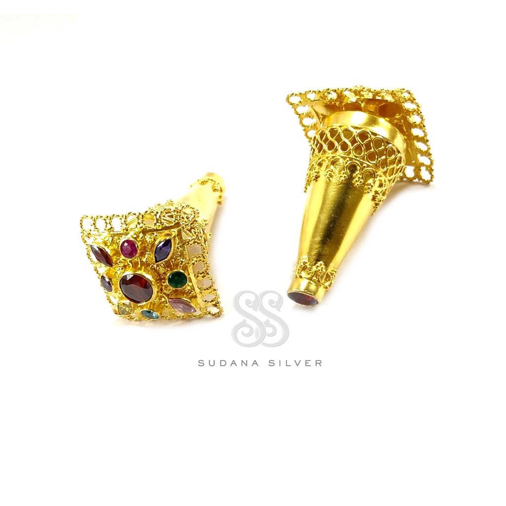 Subeng Giwang Anting Mix Sirkon Perak Silver 925 Gold Plated Bali
