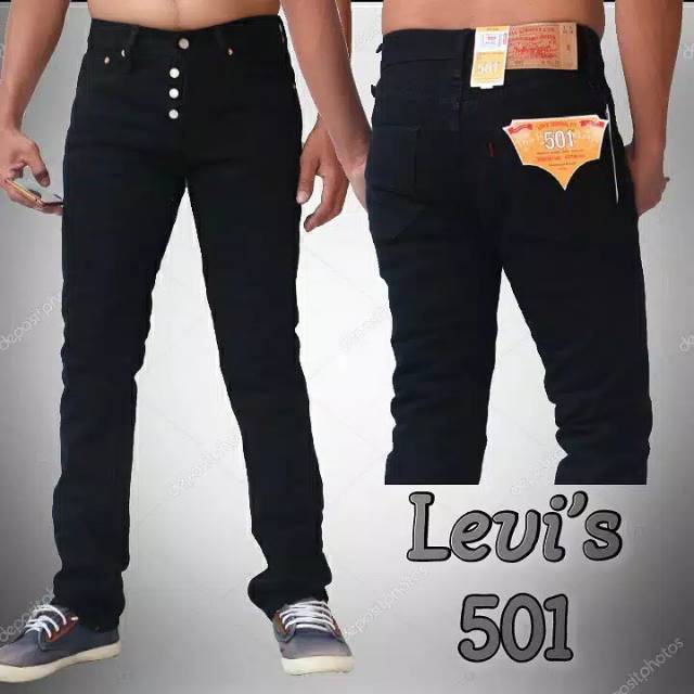 CELANA JEANS HITAM ORIGINAL 501 IMPORT USA BERKUALITAS TRENDY PRIA SPORTY BERGAYA MUDA