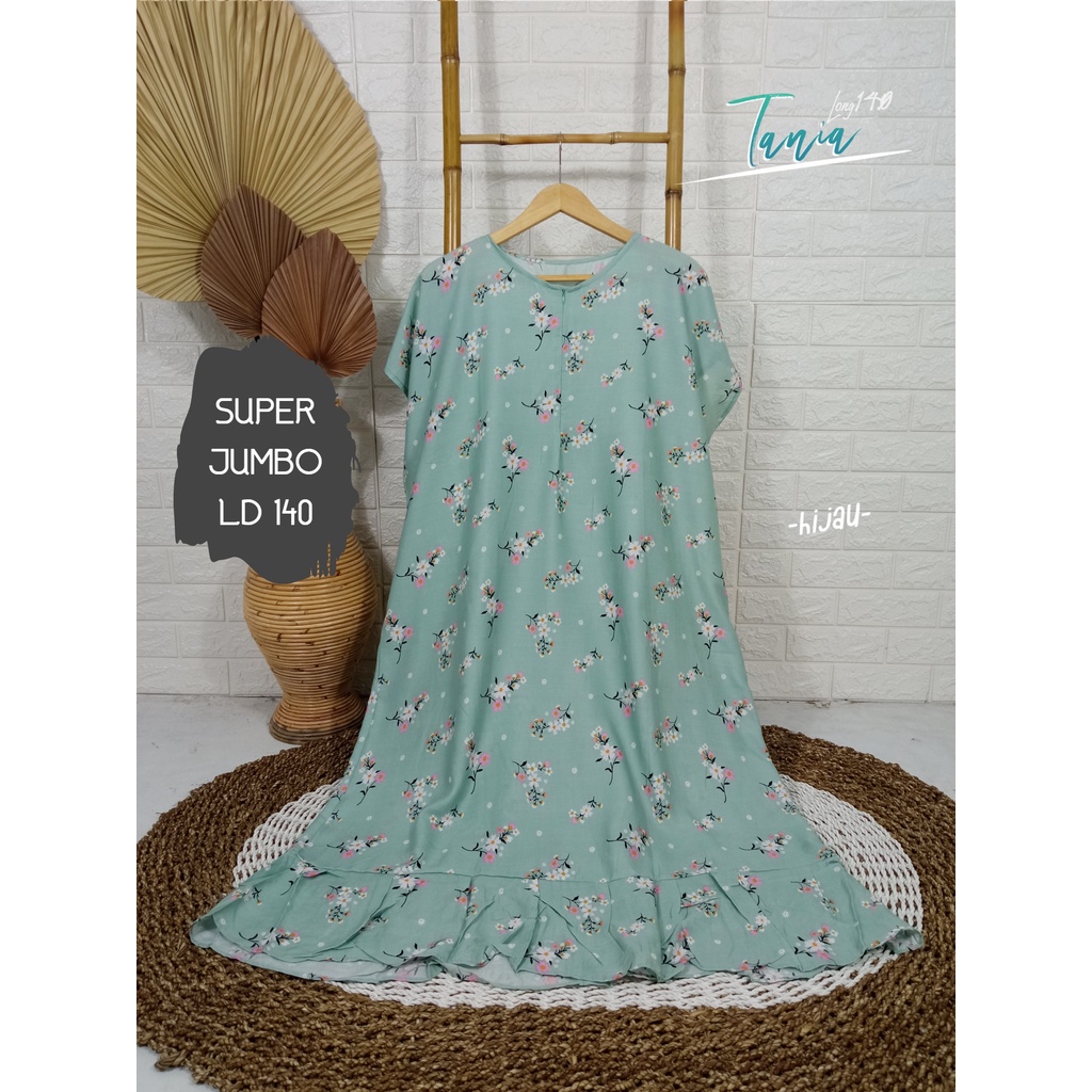 LD 140cm (40 Motif) Daster SUPER JUMBO dan Daster Kaftan LD 150cm Ruffle (Part 1) Daster Rempel JUMBO Daster Viral-Tania Hijau