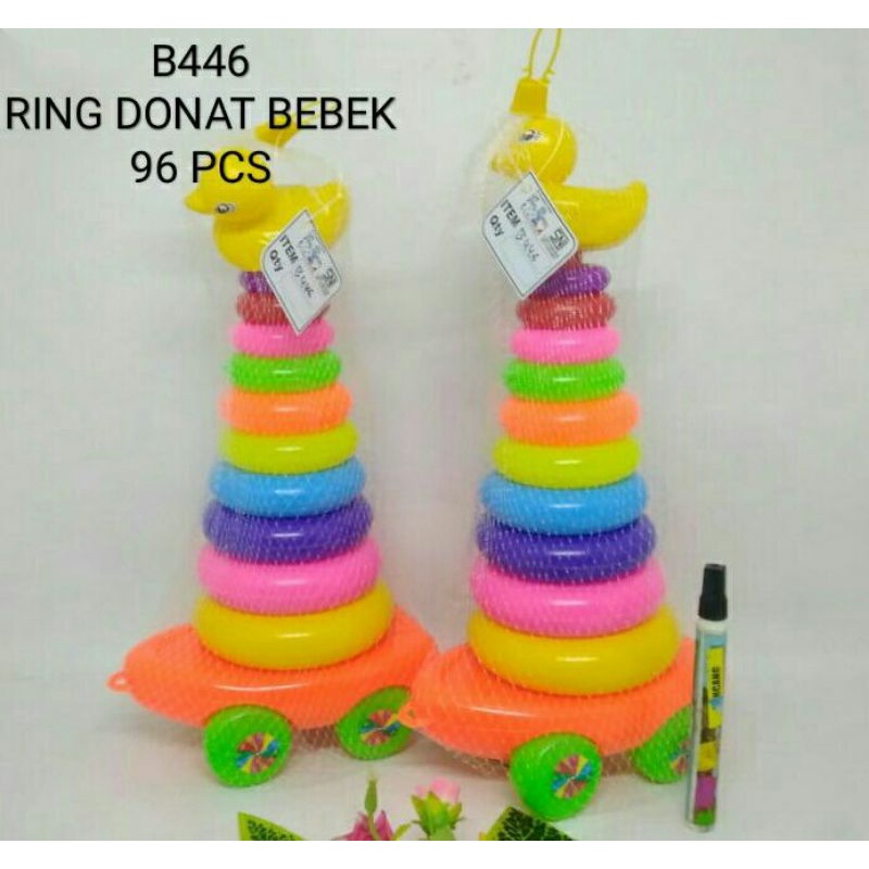 Mainan Anak Bayi Edufun Ring Donat Susun Stacking Duck Isi Ring Warna Plus 1 Bebek