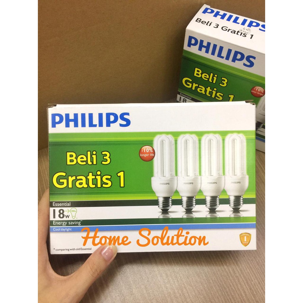 Lampu Philips Essential 18 Watt (Beli 3 Gratis 1)