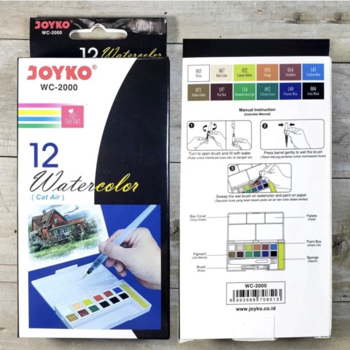 

Pocket size water color joyko 12 warna setara sakura koi