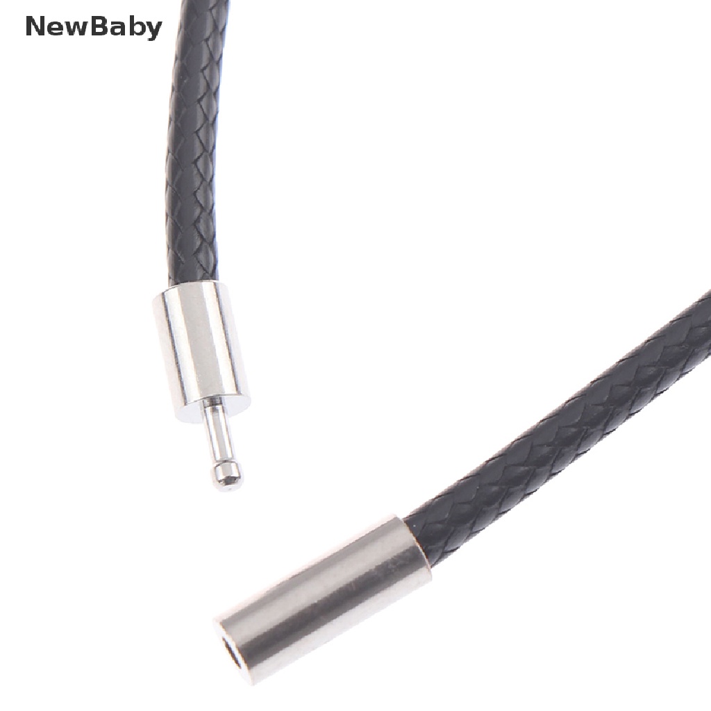 Newbaby Tali Kulit Wax 3mm Warna Hitam Dengan Gesper Stainless Steel