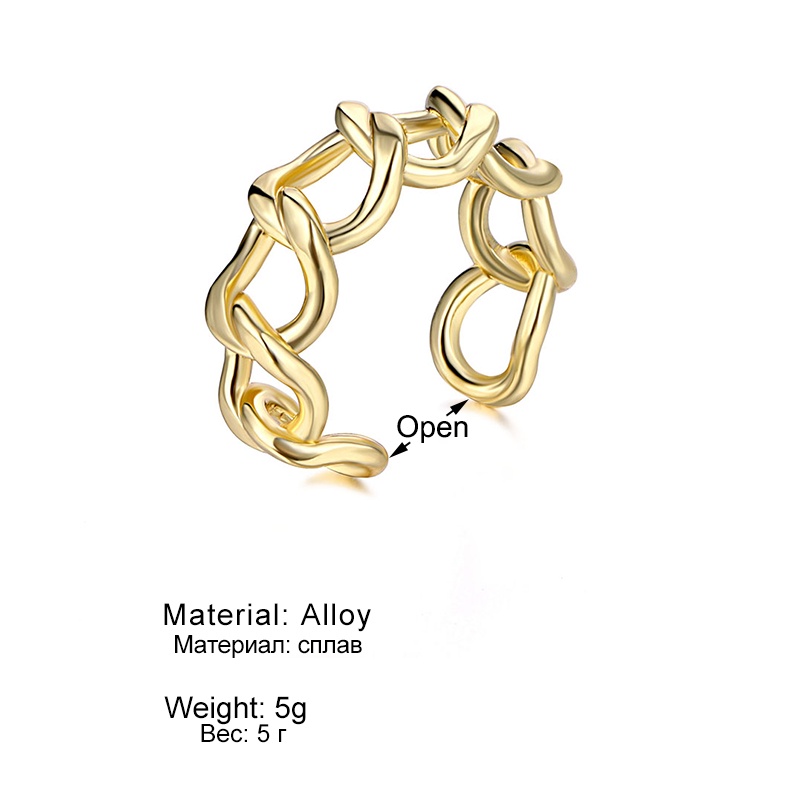 Cincin Model Terbuka Desain Rantai Gaya Vintage Gothic Antik Untuk Unisex