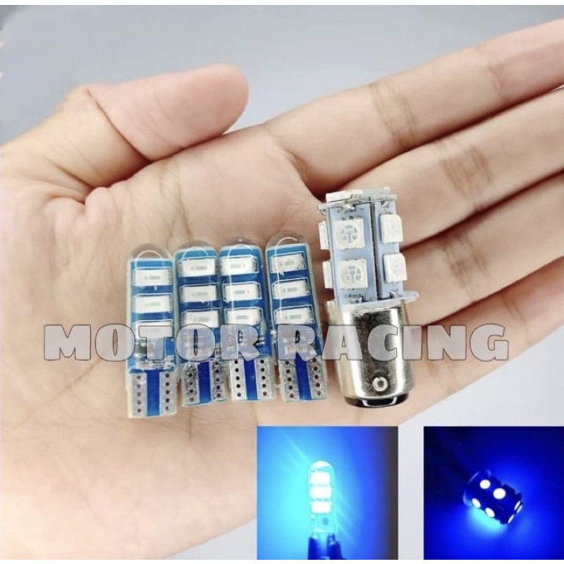 Paket Lampu Variasi Motor 4pcs Sen Jelly Non Flash/Diam Plus Lampu Stop 13 LED Kedip Univesal Semua Motor