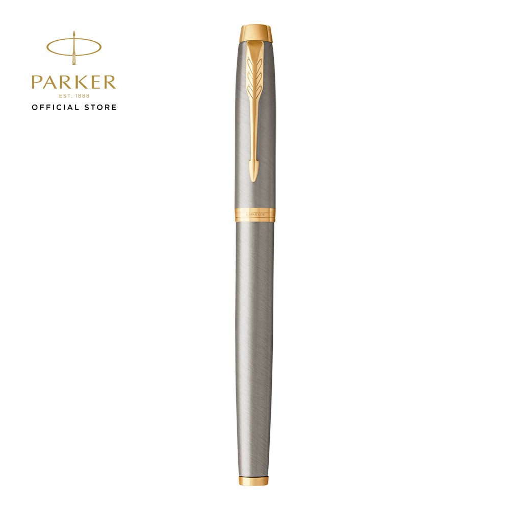 

Gramedia Yogya Parker IM Brush Metal Gold Trim RollerBall