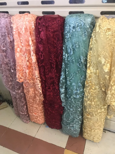 Kain Tulle 3d mutiara / bahan tille 3d.