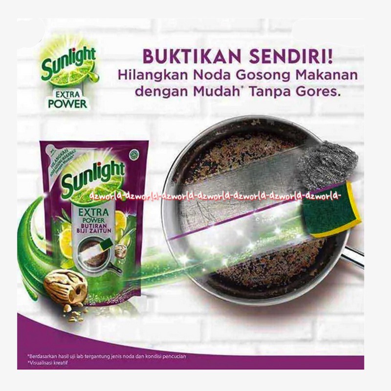 Sunlight Extra Power Butiran Biji Zaitun SabunCuci Piring Refill 680ml