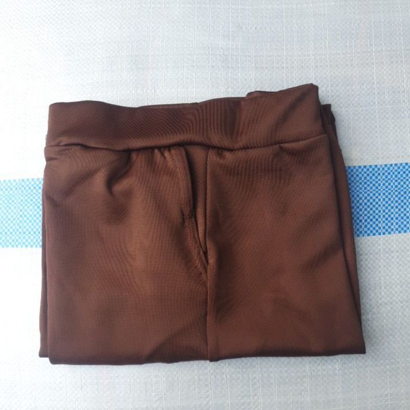 Kulot Panjang Polos Bahan Scuba Premium / Standar BB 45-65kg / Jumbo BB 65kg-95kg-Coklat Tua