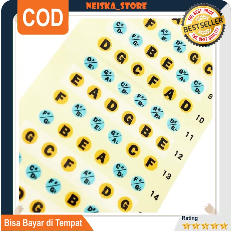 Stiker Nada Fret Gitar Fingerboard Stiker Fretboard Stiker Fret Gitar Sticker Fretboard Gitar Note G