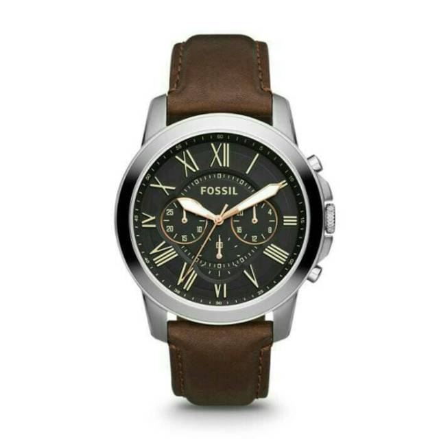 BRANDED WATCH JAM TANGAN PRIA FS 4813 IE FS4813IE GRANT CHRONOGRAH BLACK DIAL BROWN LEATHER ORIGINAL