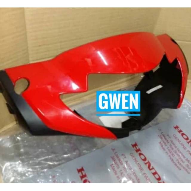 Cover Handle Front Batok Lampu Depan Supra X 125 Merah Hitam 2007 - 2014 53205KTM860FMV Orisinil