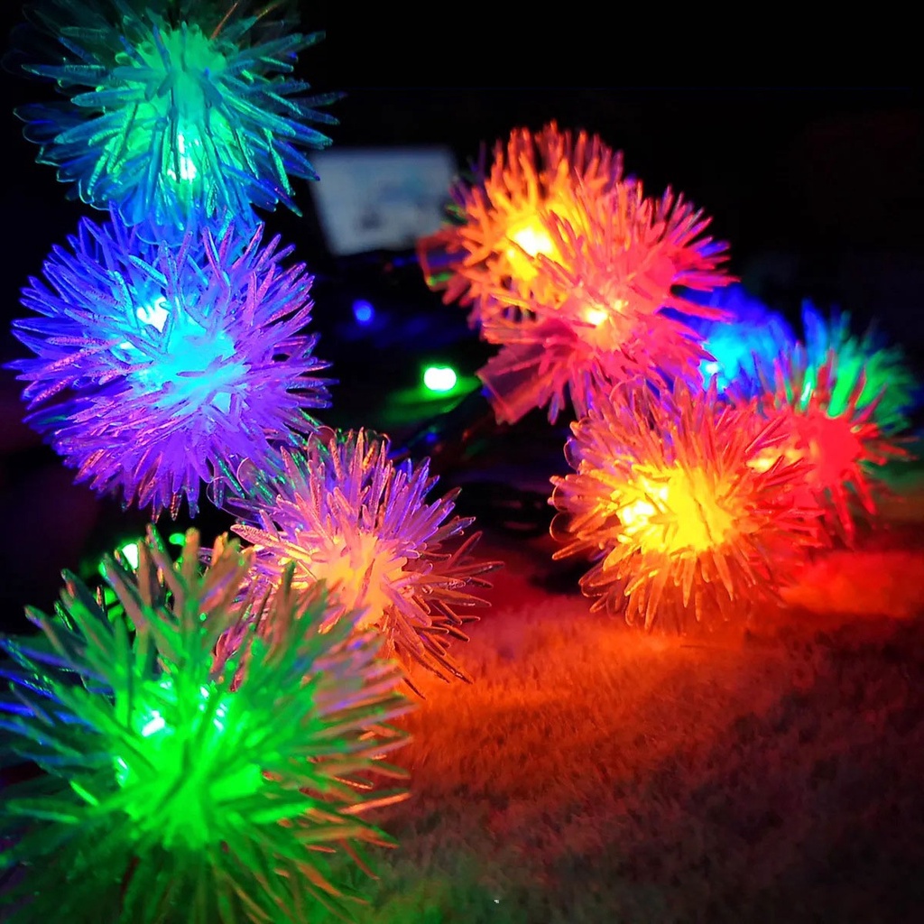 Lampu String Led Bentuk Karangan Bunga Dandelion Untuk Dekorasi Natal