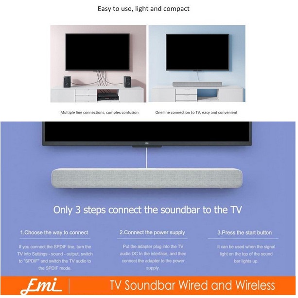 Mijia TV Soundbar Wired and Wireless Bluetooth Audio with 8 speakers By EMI