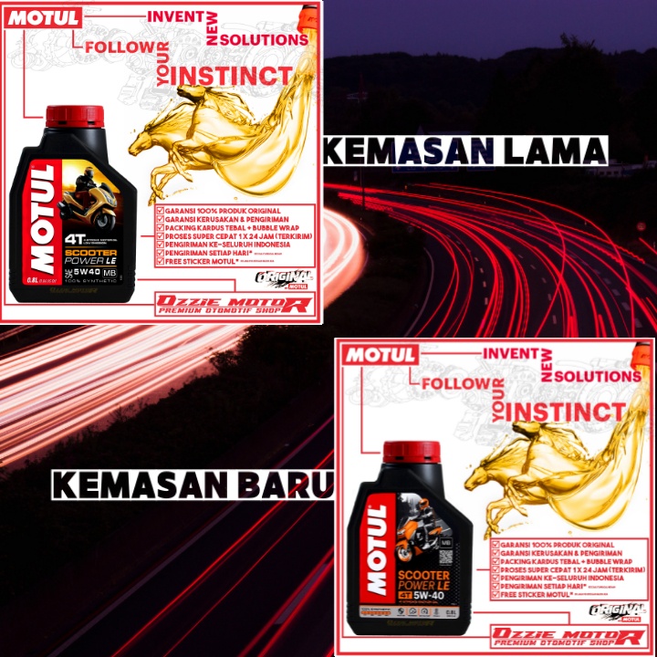 PAKET BUNDLE 1L HEMAT OLI MATIC MOTUL POWER LE 5W40 1000ml dan SCOOTER GEAR 80W90 120ml IMPORT BONUS KANEBO MOTUL / KEYCHAIN GANTUNGAN KUNCI MOTUL