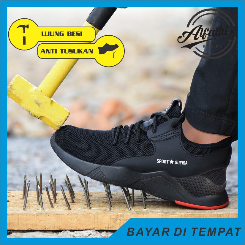 AlFathi Sepatu Safety Sneakers Sport Ori By Guyisa Black