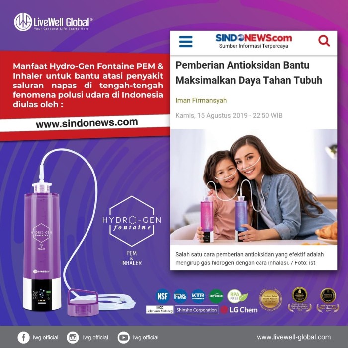 Kesehatan - Hydrogen Fontaine Pem Inhaler Ungu