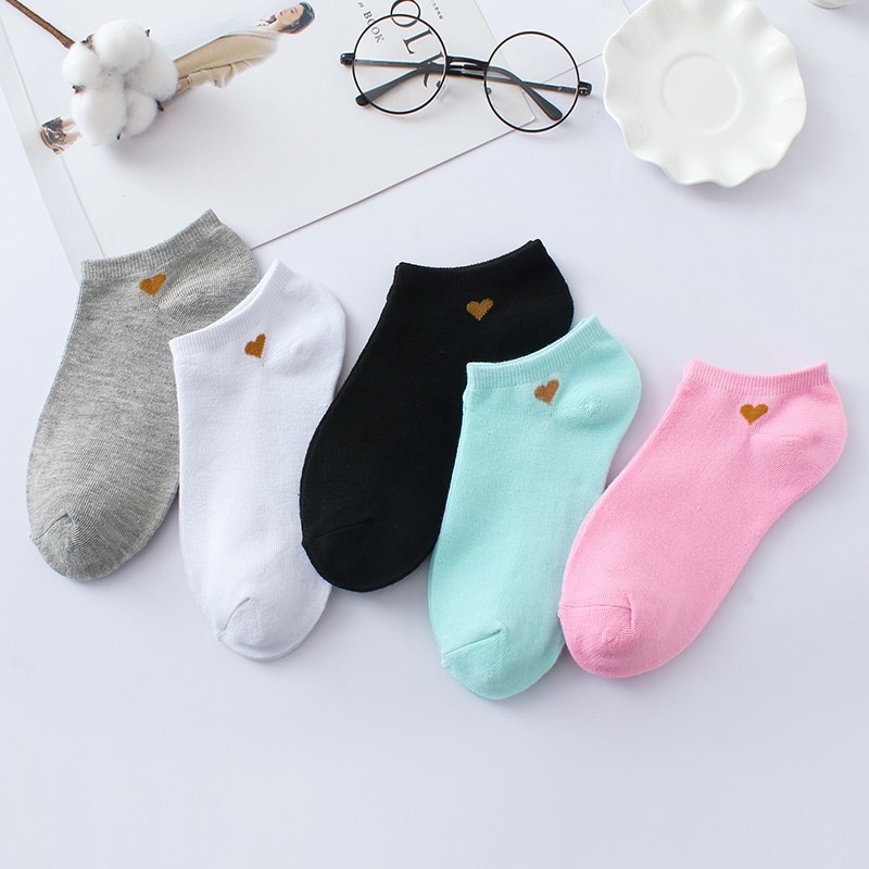 Retaily D030 D040 D050 Kaos Kaki Motif Love dan Beruang Wanita Kaos Kaki Pendek Korea   Short Socks