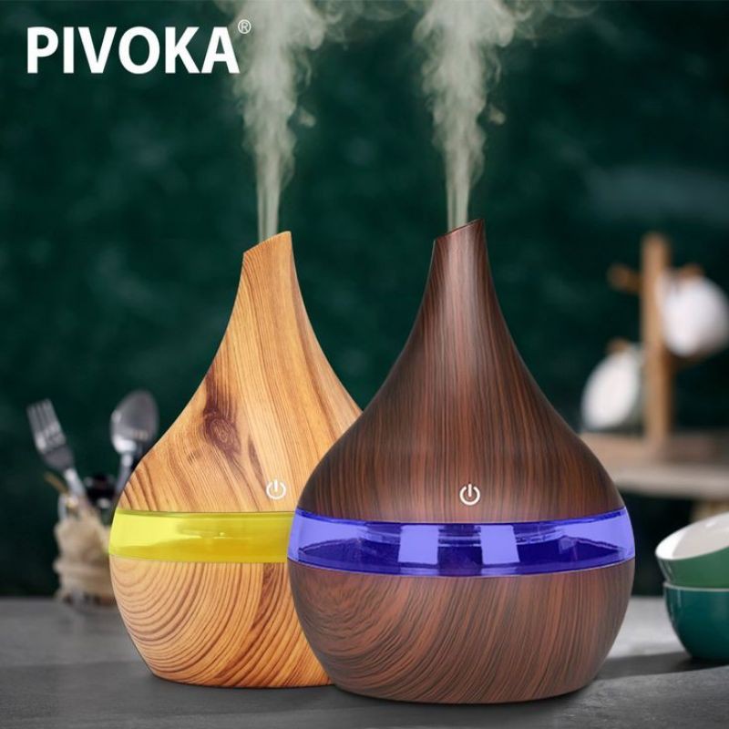 Humidifier Diffuser Aromaterapi Oil LED Aromatherapy Disfuser Ultrasonic Taffware Pelembab Udara-2