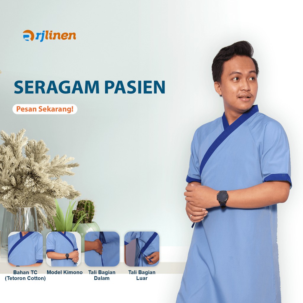 Baju Pasien Model Kimono Baju Pasien Medis Rumah Sakit Seragam Pasien Rumah Sakit All Size