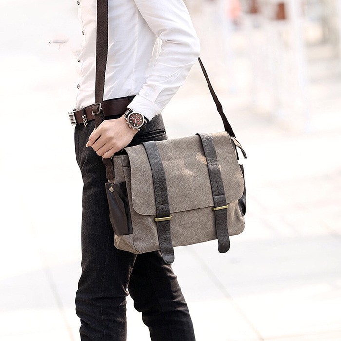 Tas Selempang Bahu Sling Bag Bahan Kanvas Sekolah Kuliah Tas Selempang Bahu Sling Bag Bahan Kanvas Sekolah Kuliah