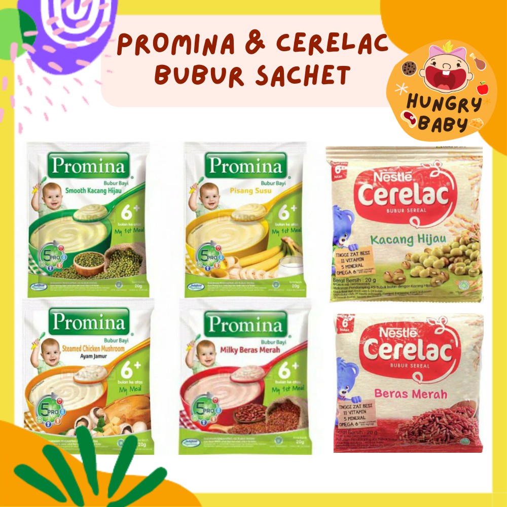 Bubur Bayi Promina Cerelac Sachet 20 25 g / Bubur Tim Bayi Sereal / MPASI 6+ 8+ 9+