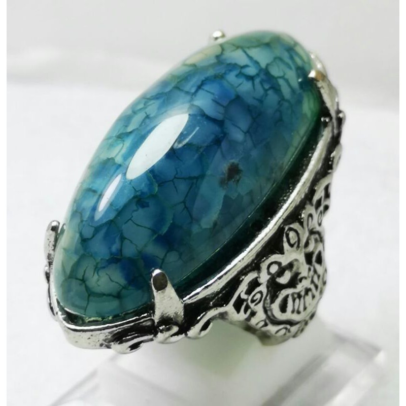 TERBARU batu akik pandan sisik naga biru jumbo