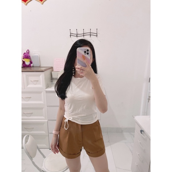 Atasan polos serut samping | croptop serut samping wanita | atasan fashion korean wanita | aquarius boutique89