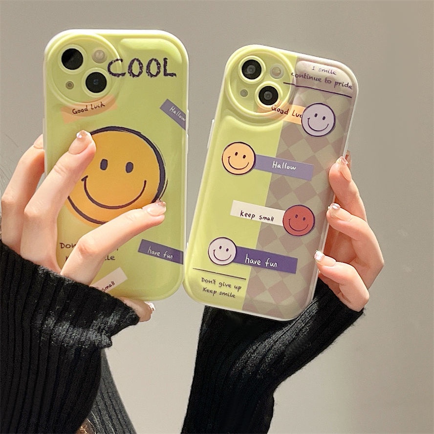 Soft Case Silikon Desain Smiley Face Untuk Apple IPhone 12 13 11 Pro Max X Xs Max Xr Kkhy