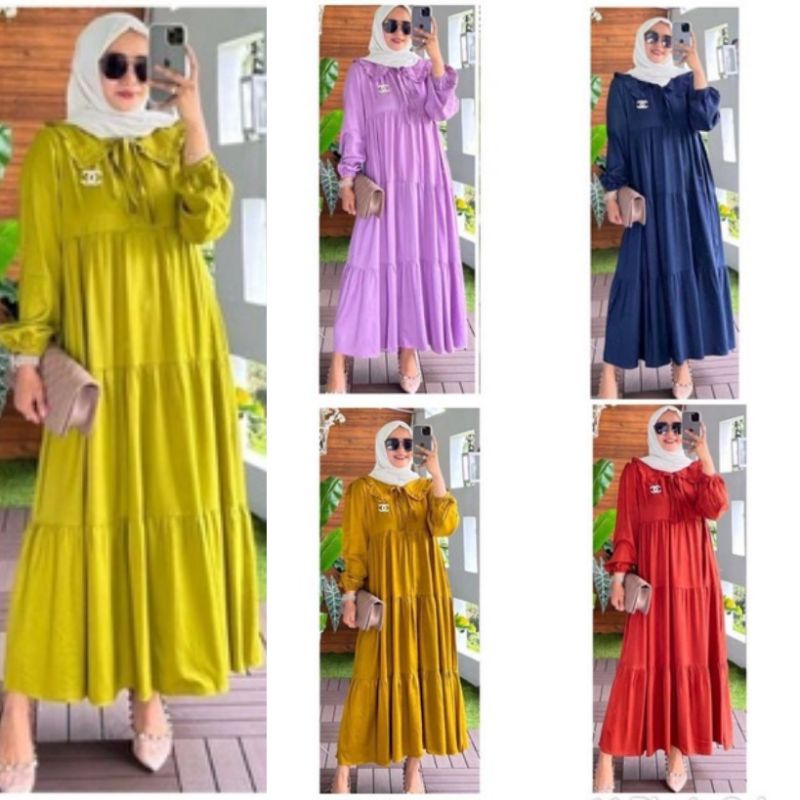 Dress midi/dress/Gamis/dress Midi susun/Gamis midi kaira