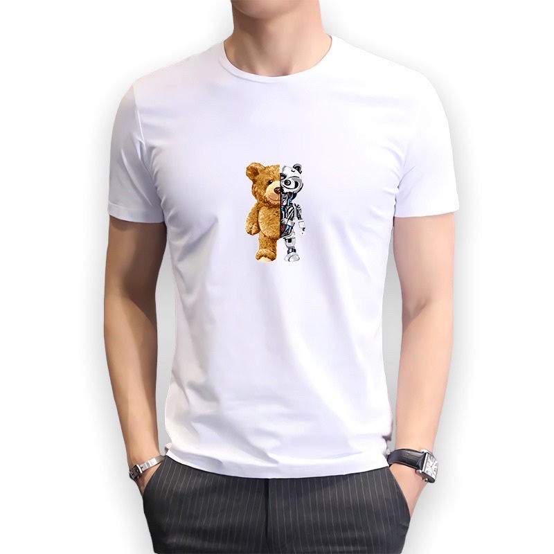 Lilipop Kaos Pria Ted Bear Robot Baju Distro Basic Tshirt Kasual