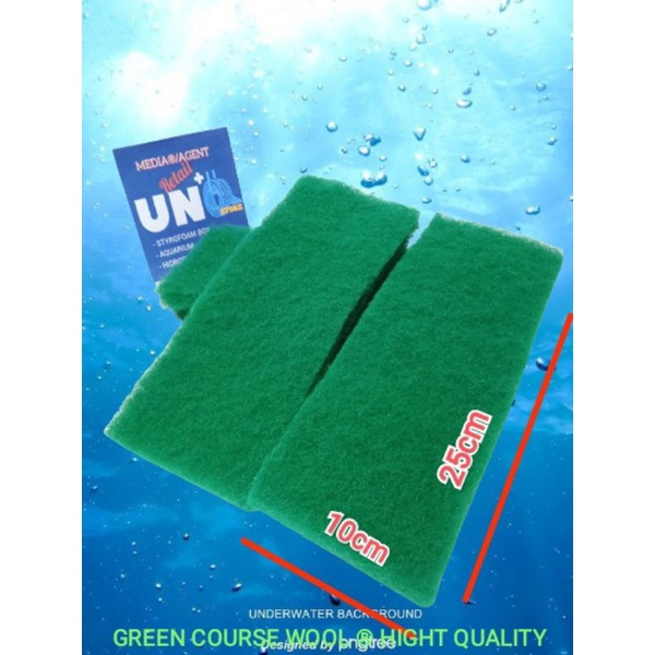 Green Coarse Wool Media filter Busa Kapas Hijau Penyaring Kotoran Aquarium ( HIGH QUALITY)