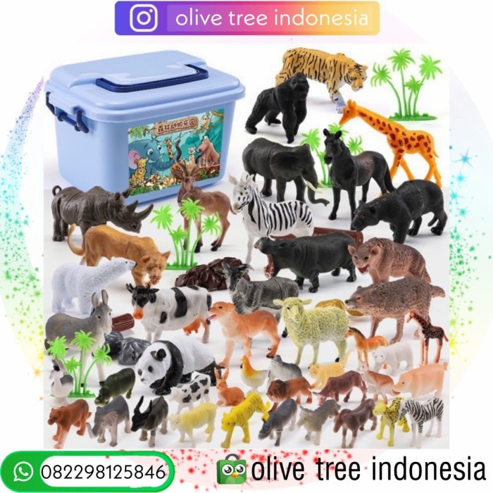 Hot sale Mainan Edukasi Anak Animal Set Box / Dino Set Box / Mainan Binatang hanyaq di shopee