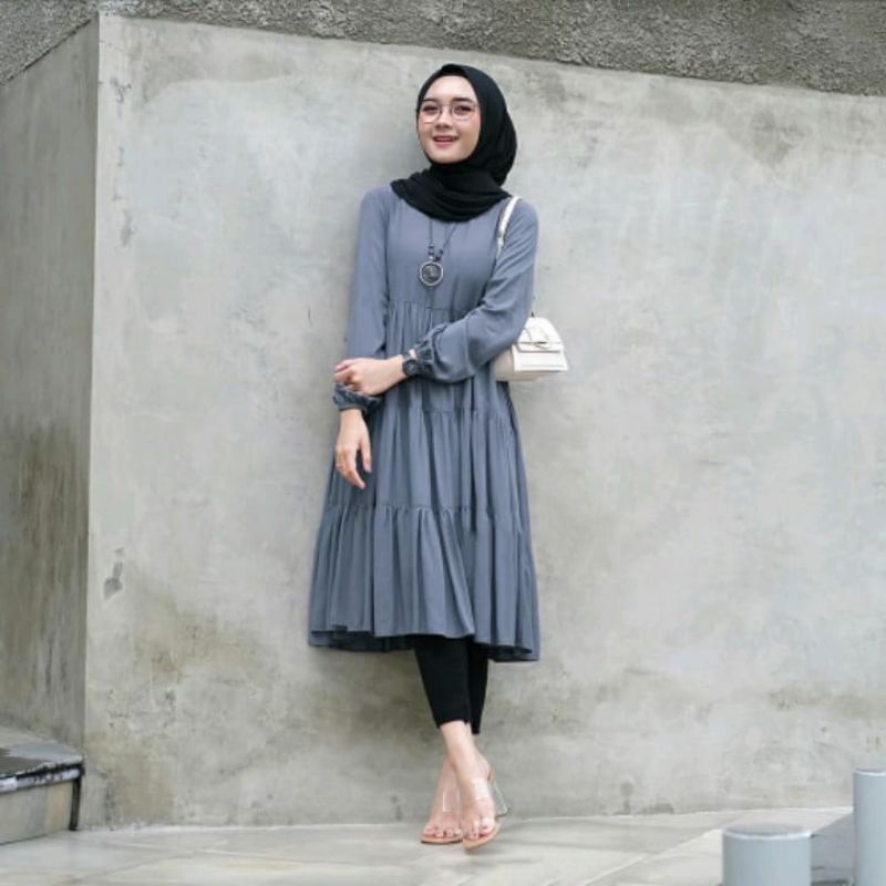 Tunik rempel katun rayon twill premium murah