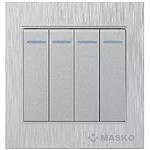 MASKO KRISTA SILVER Saklar 4 GANG K-SV214
