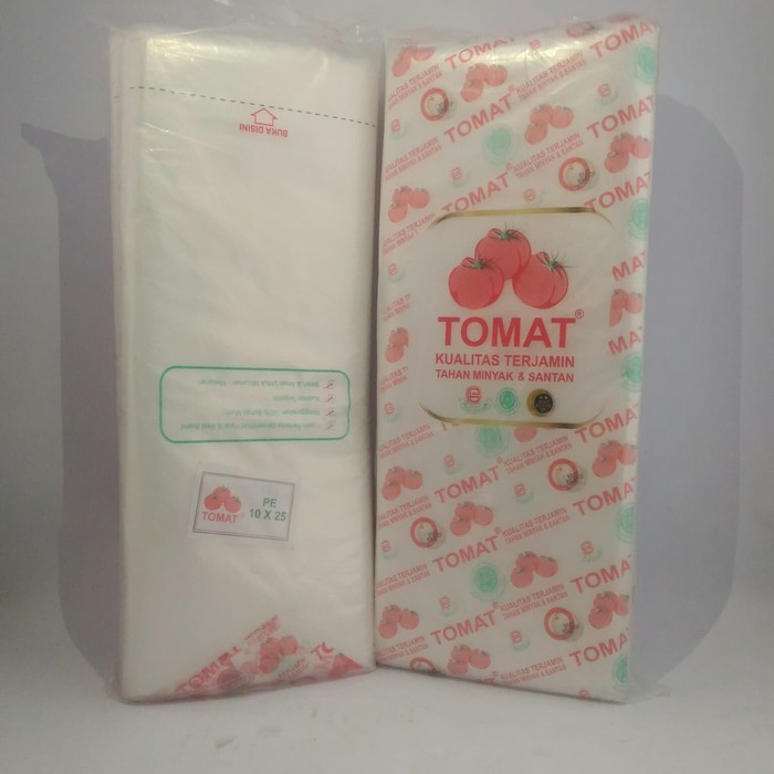 Plastik Santan Tomat- Plastik Es 10 x 25 - PE Tomat ( prapatan Panjang) - Kantung Makan