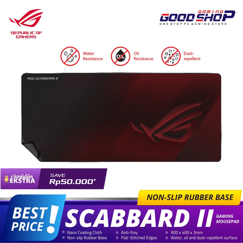 ASUS ROG Scabbard II Extended Gaming Mouse Pad - Gaming Mousepad